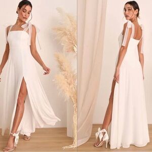 Lulus Radiant Romance White Tie Dress